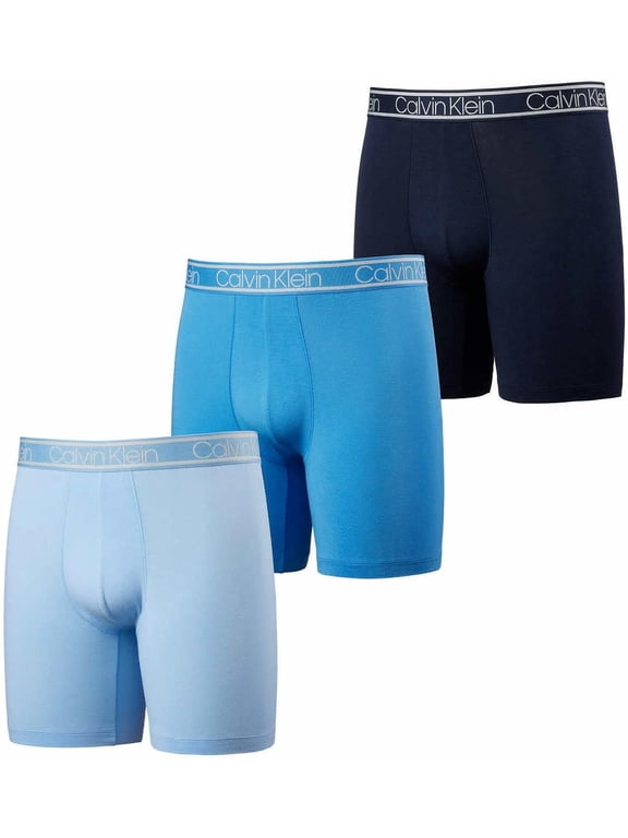Mens 3 Pack Lightweight Boxer Brief (Navy/Shoreline/Light Blue,X-Large)