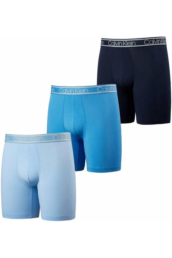 Mens 3 Pack Lightweight Boxer Brief (Navy/Shoreline/Light Blue,X-Large)