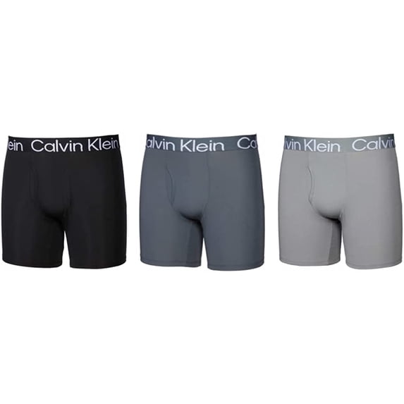 Calvin Klein Men's Micro Rib Boxer Brief 3pk, 1 Black,1 Dark Gray,1 Light Gray