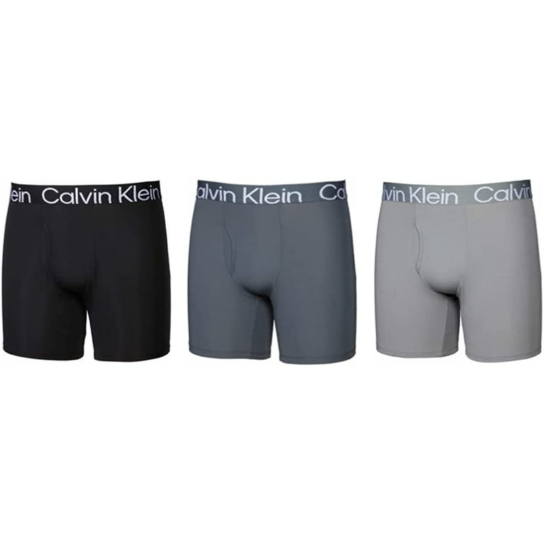 Calvin Klein Mens 3 Pack Micro Rib Boxer Brief (Black/Dark Grey/Light Grey,M)  