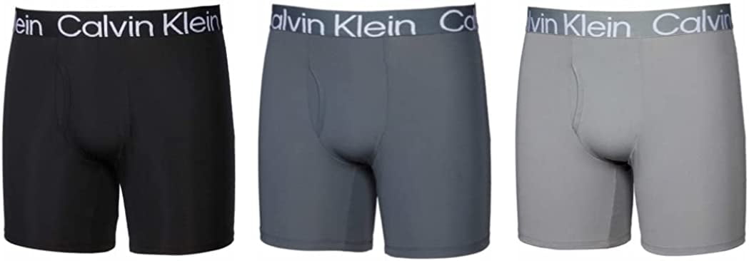 Calvin Klein Mens 3 Pack Micro Rib Boxer Brief (Black/Dark Grey/Light  Grey,XL)