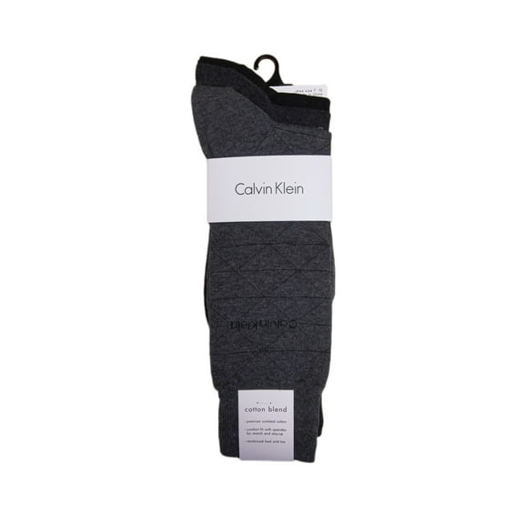 Calvin Klein Men's 3 Pair Mid Calf Cotton Blend Socks, Multicolor, 7-12