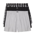 thumbnail image 1 of Calvin Klein Mens 3-Pk Classic Fit Cotton Blend Woven Boxers (2XLarge, Assorted), 1 of 4