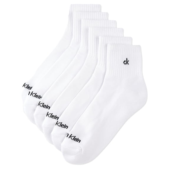 Calvin Klein Mens 6 Pack Cushioned Quarter Socks