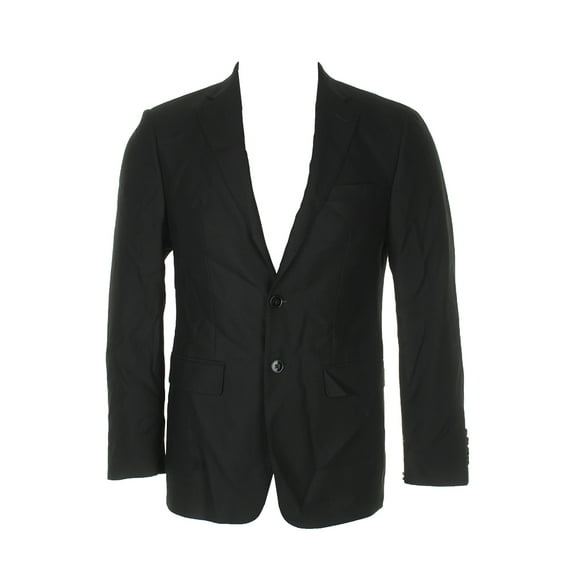 Calvin Klein Mens Black Slim-Fit Textured Sport Blazer 36S