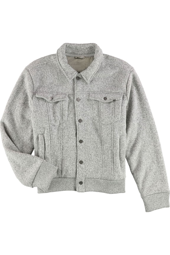 Mens Button Jacket, Grey, X-Large (Regular)