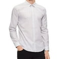 thumbnail image 1 of Calvin Klein Mens Chain Link Button Up Shirt, White, X-Large, 1 of 3