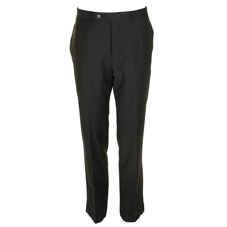 Calvin Klein Mens Charcoal Flat Front Dress Pants 33X32 Walmart
