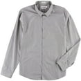 thumbnail image 1 of Calvin Klein Mens Classic Dashes Button Up Shirt, Grey, XX-Large, 1 of 1