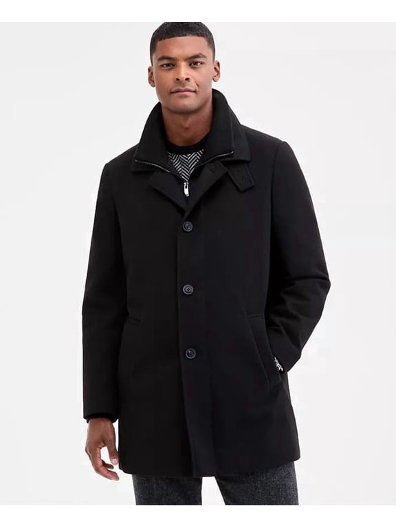 Mens Classic-Fit Coleman Overcoat Coat 40R Black