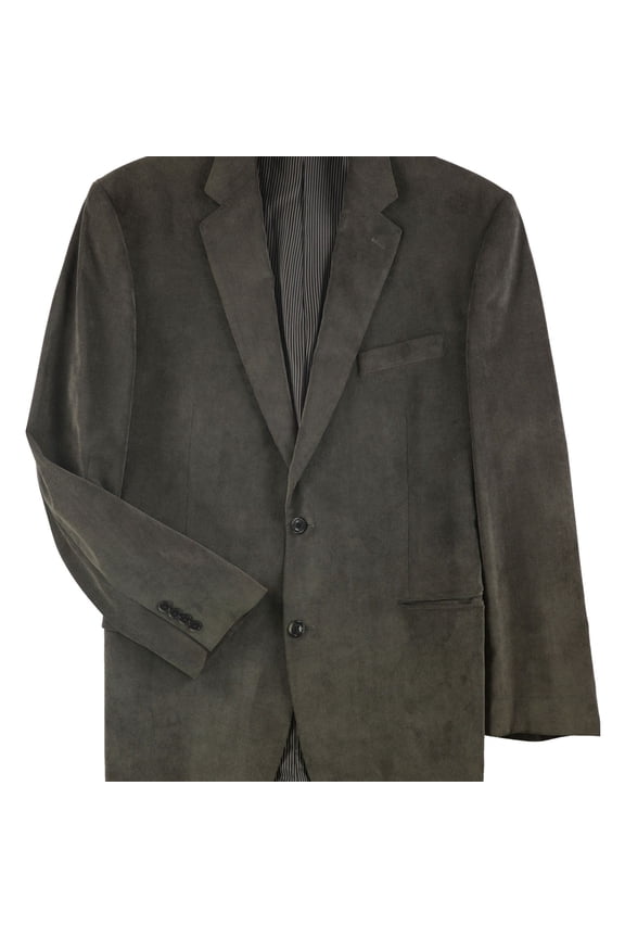 Mens Corduroy Two Button Blazer Jacket, Brown, 44 Long
