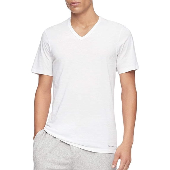Calvin Klein Mens Cotton Classic Slim Fit V Neck T-Shirts 3 New White X-Large