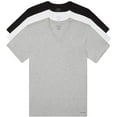 thumbnail image 1 of Calvin Klein Mens Cotton Classic Slim Fit V Neck T-Shirts 3 White, Black, Grey Heather X-Large, 1 of 5