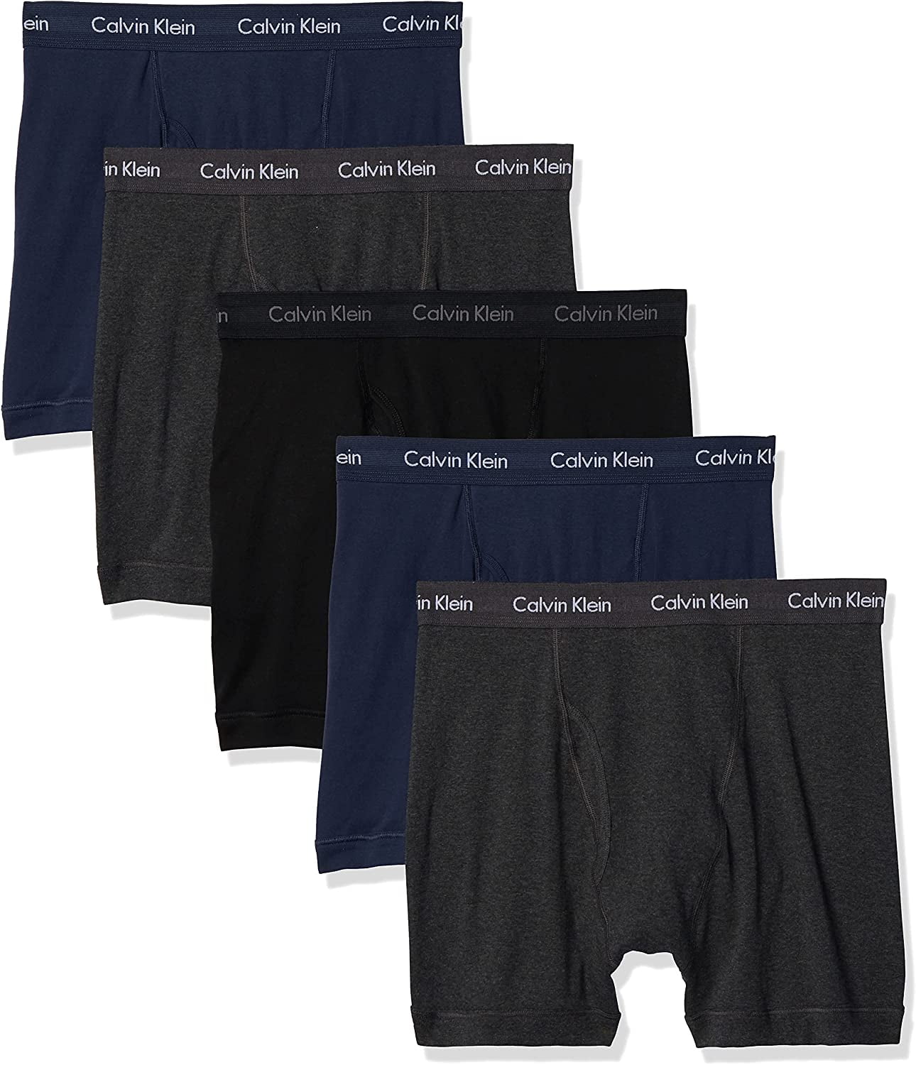(取寄) カルバンクライン アンダーウェア メンズ コットン クラシックス 5 パック ボクサー ブリーフ   Underwear men Cotton Classics 5 pack Boxer Brief Black/Charcoal Heather/Blue Shadow Calvin Klein Mens Cotton Classics 5-Pack Boxer Brief Large Black
