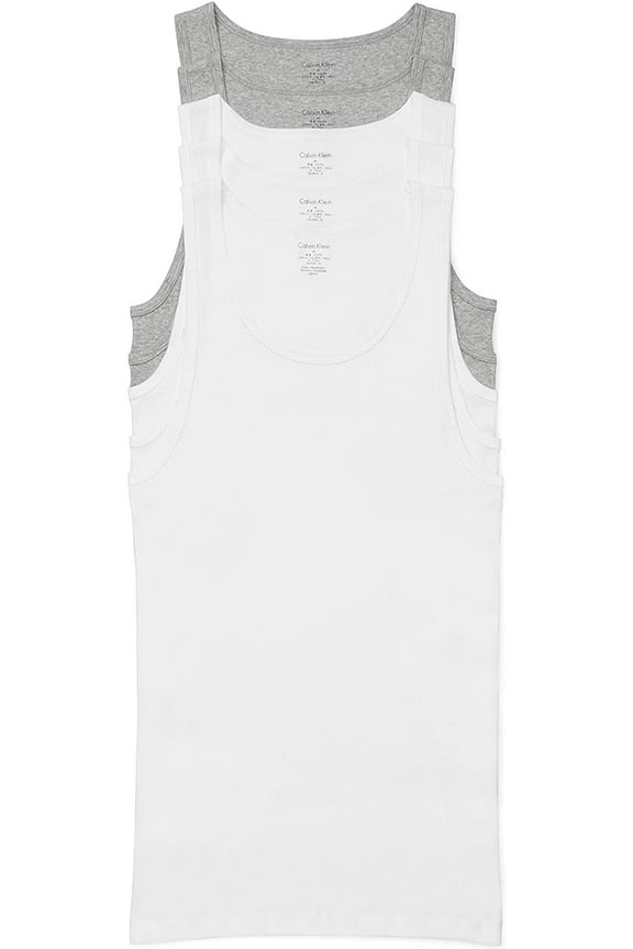Men's Cotton Classics Tanks 5-Pack White & Grey XL