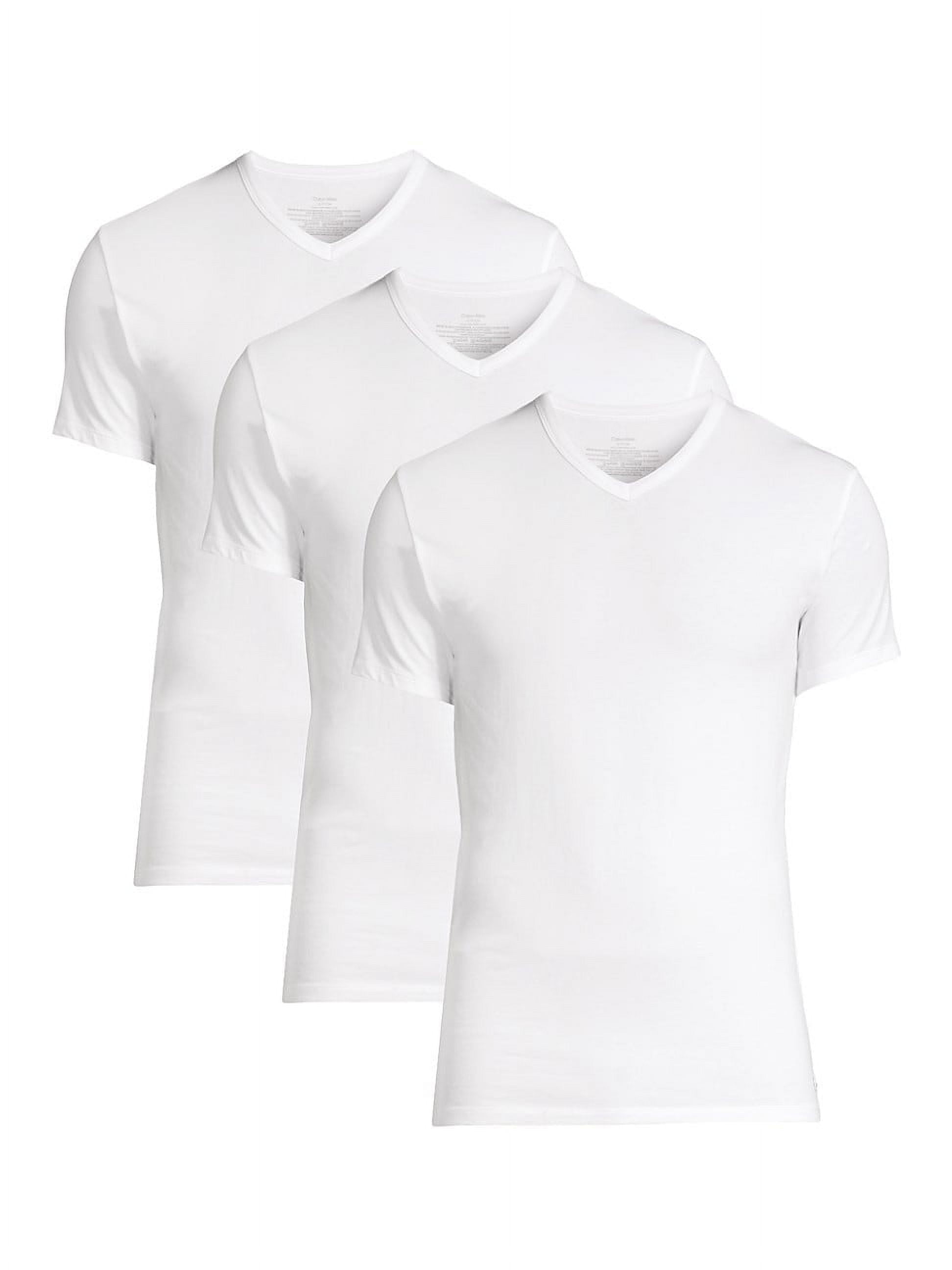 Calvin Klein Mens Cotton Classics Multipack V Neck T-Shirts Large 3 ...