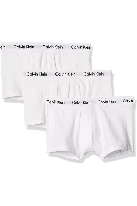 Mens Cotton Stretch 3-Pack Low Rise Trunks X-Large White