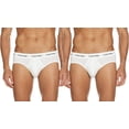 thumbnail image 1 of Calvin Klein Mens Cotton Stretch Hip Briefs 3 Pack Large White, 1 of 8