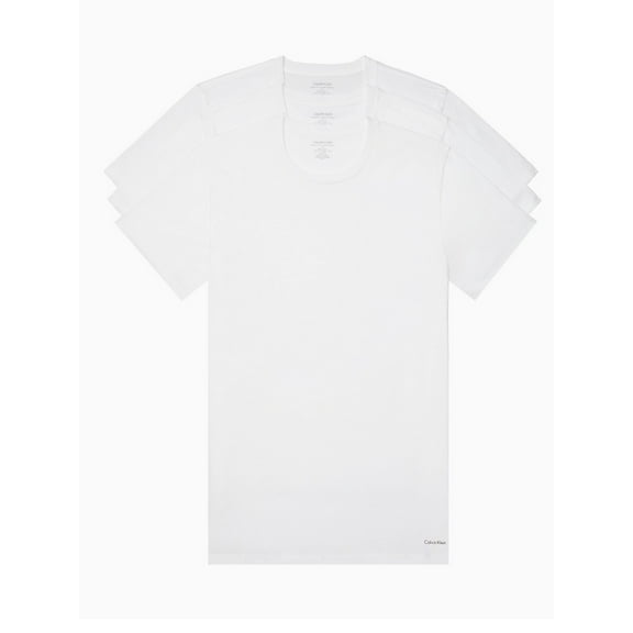Calvin Klein Mens Cotton Stretch Multipack Crew Neck T-Shirts 3 White 3 Pack New Medium
