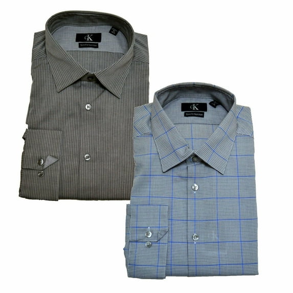 Calvin Klein Mens Dress Shirt Slim Fit Long Sleeve Button Up Non Iron Collared
