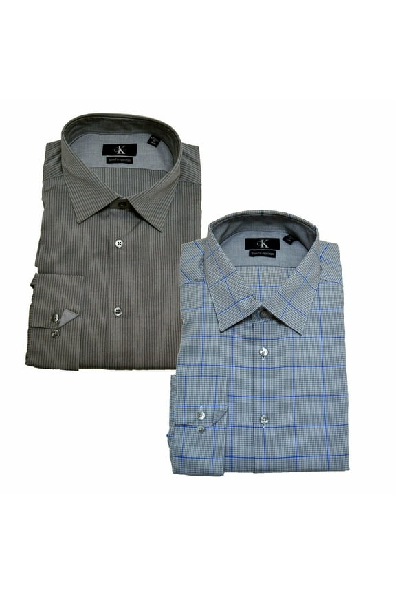 Mens Dress Shirt Slim Fit Long Sleeve Button Up Non Iron Collared