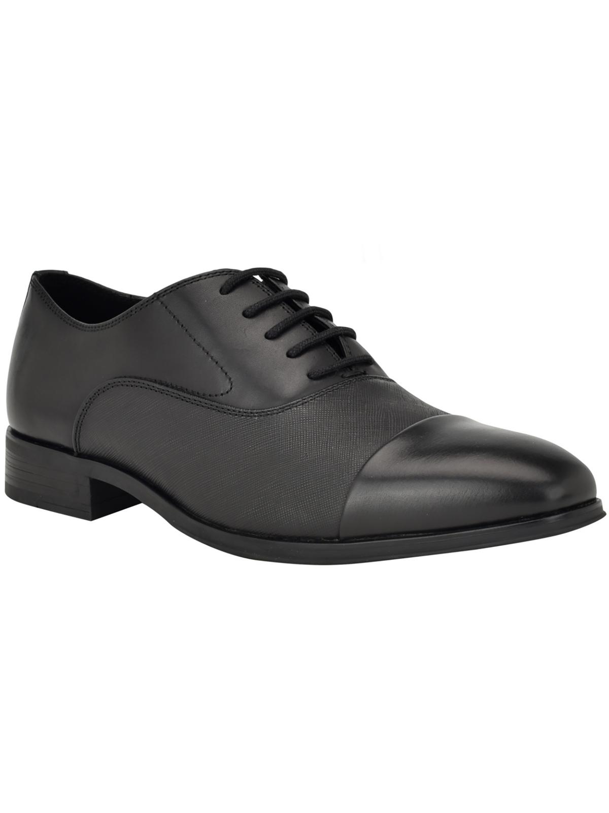 Calvin Klein Mens Drew Leather Lace-Up Oxfords