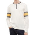 thumbnail image 1 of Calvin Klein Mens Engineered Stripe Henley Shirt, Beige, XX-Large, 1 of 1