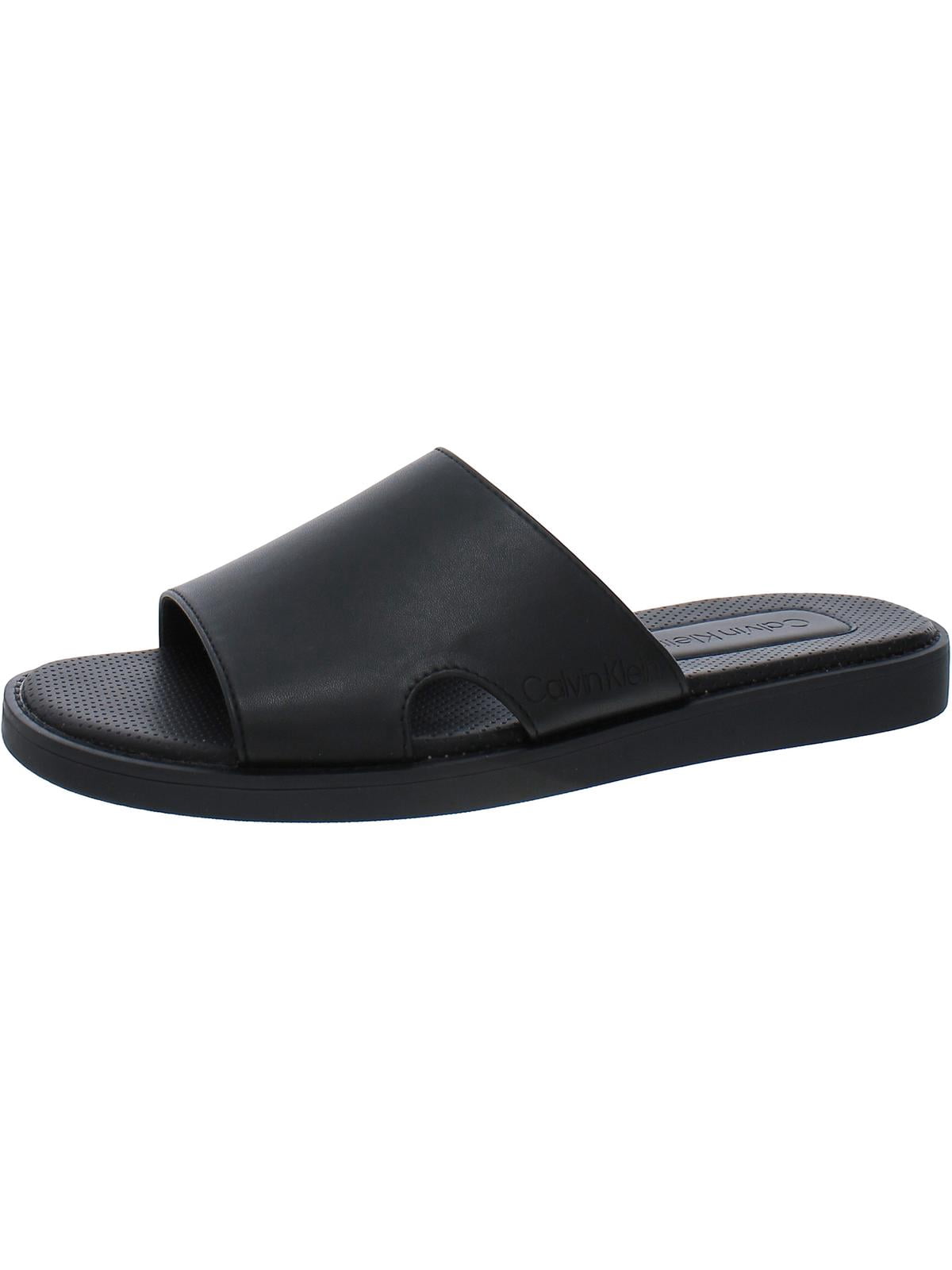 Calvin Klein Mens Ethan 2 Faux Leather Slip On Slide Sandals  display picture 1