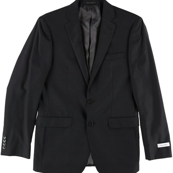Calvin Klein Mens Extra Slim Two Button Blazer Jacket, Black, 46 Regular