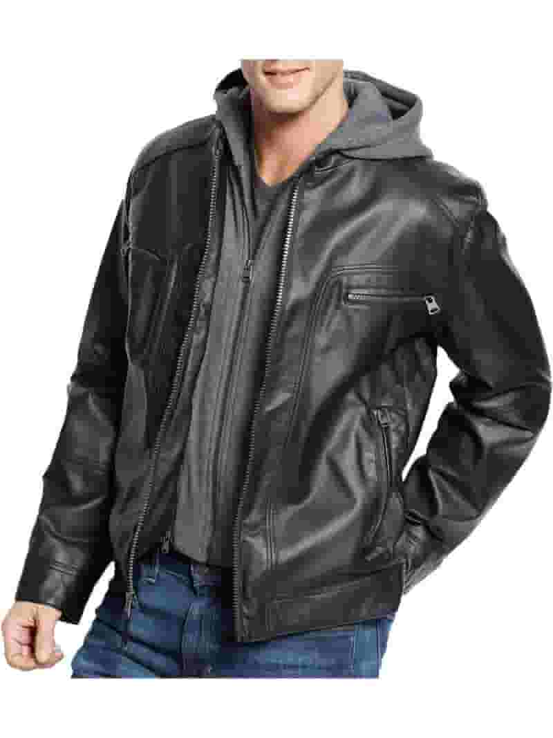 Calvin Klein Mens Faux Leather Lined Motorcycle Jacket Calvin Klein Mens Faux Leather Lined Motorcycle Jacket
