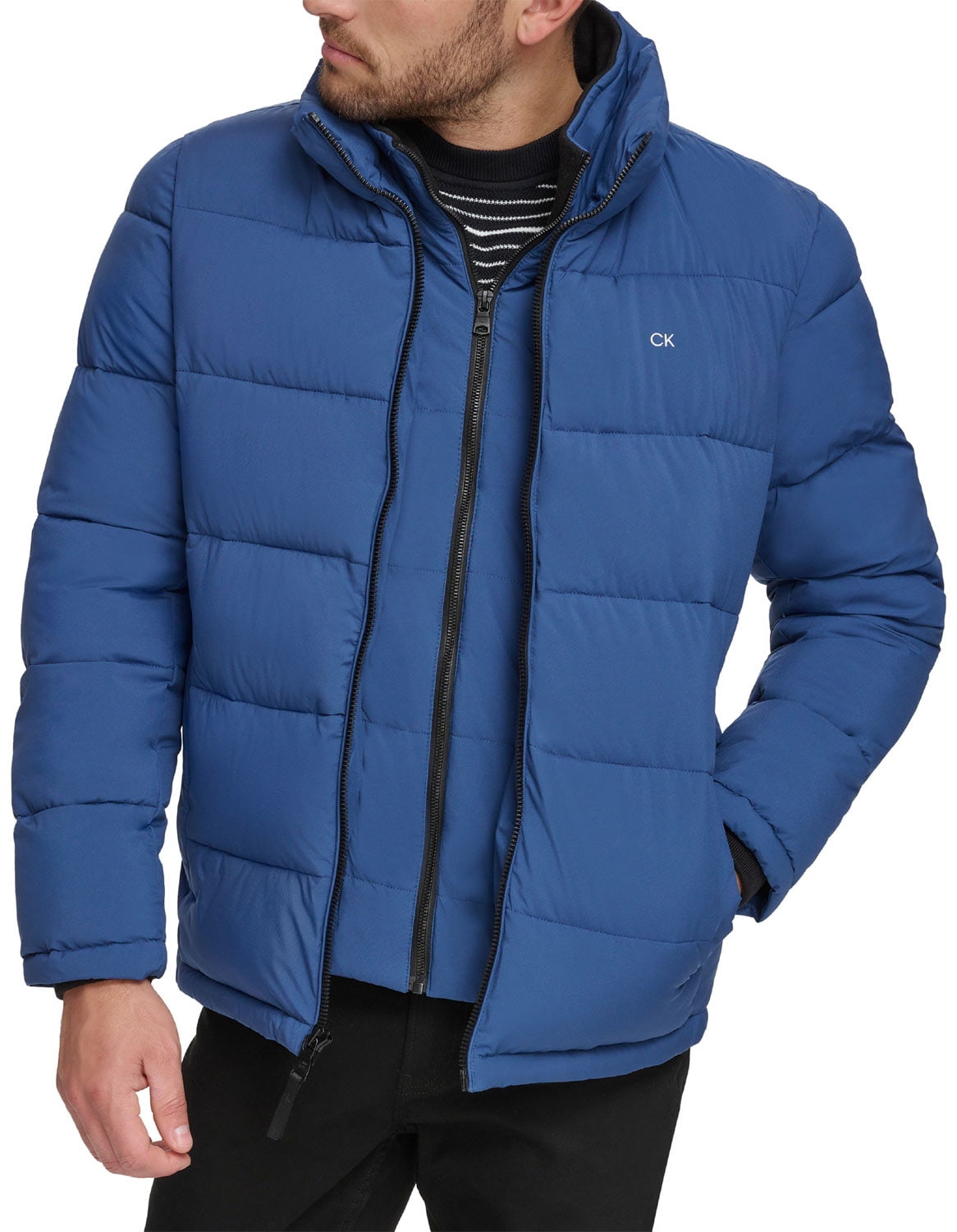 Calvin Klein Mens Full-Zip Puffer Jacket Small Blue Edge - NWT $225 ...