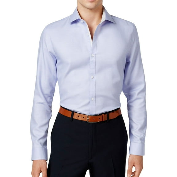 Calvin Klein Mens Infinite Cool Button Up Shirt, Purple, XX-Large