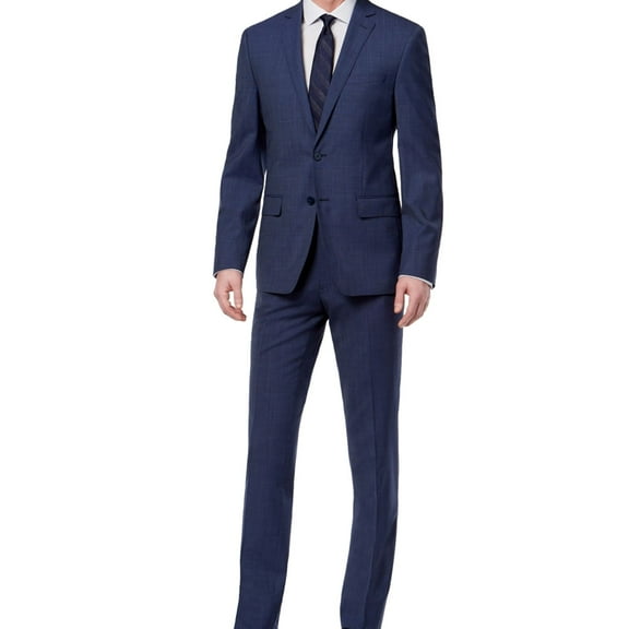 Calvin Klein Mens Infinite Stretch Two Button Blazer Jacket, Blue, 44 Long