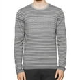 thumbnail image 1 of Calvin Klein Mens Jagged-Striped Pullover Sweater, Grey, X-Large, 1 of 2
