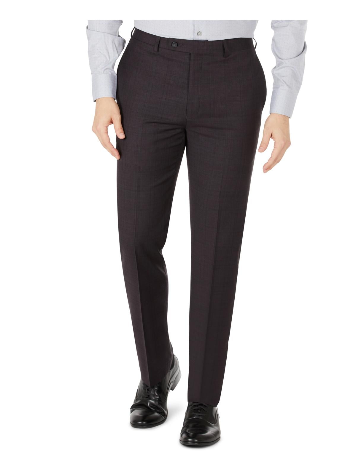 Calvin Klein Mens Jerome Wool Slim Fit Dress Pants