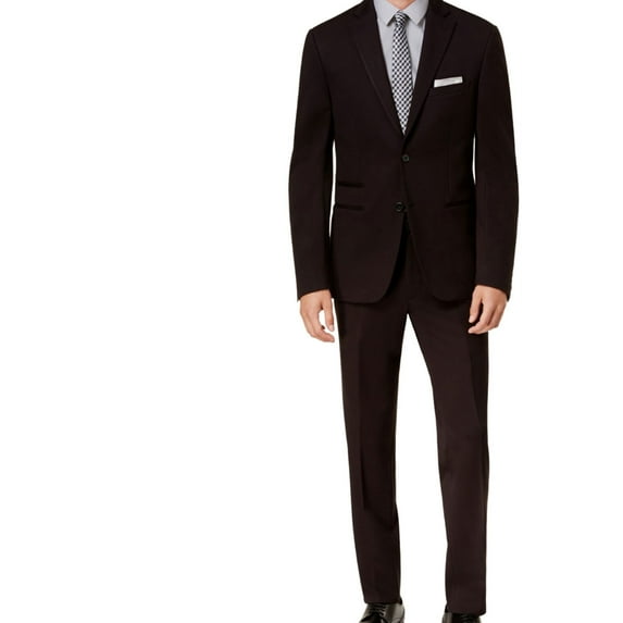 Calvin Klein Mens Knit Dress Pants Slacks, Black, 42W x UnfinishedL