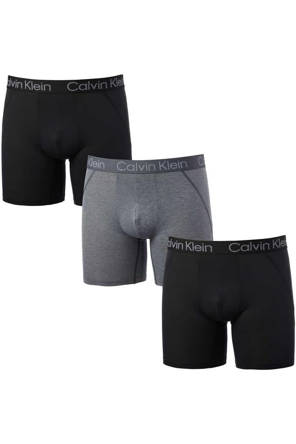Mens Lightweight Polyester Boxer Brief, Black (3 Pack)