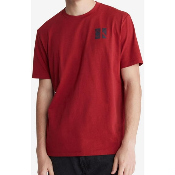 Calvin Klein Mens Logo Basic T-Shirt, Red, Small