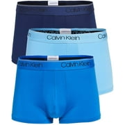 Calvin Klein Mens Microfiber Stretch Multipack Low Rise Trunks Medium Blue