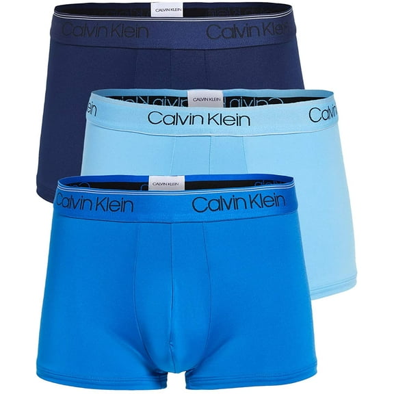 Calvin Klein Mens Microfiber Stretch Multipack Low Rise Trunks X-Large Blue