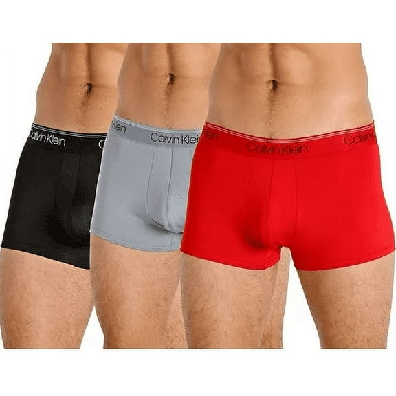 Calvin Klein Mens Microfiber Stretch Multipack Low Rise Trunks X-Large Toffee