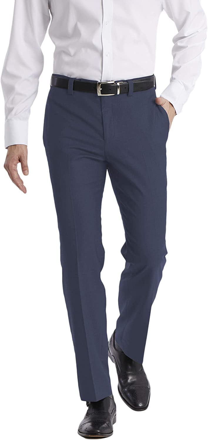 calvin klein men's modern fit dress pant Calvin Klein Modern Fit City Comfort Blue Flat Front Dress Pants SZ: 56 X 30 NWT