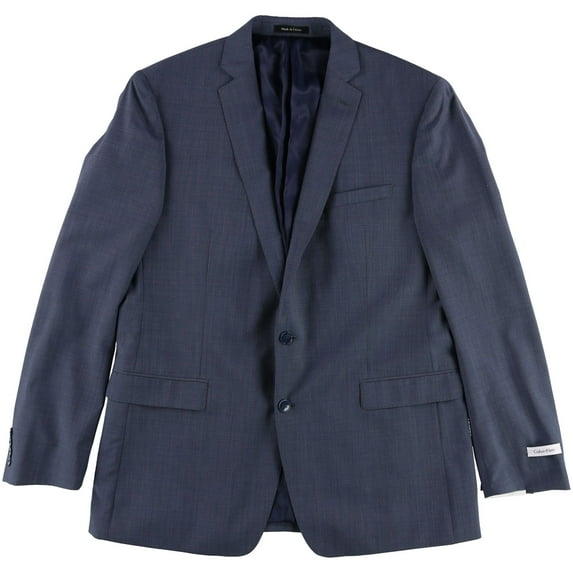 Calvin Klein Mens Neat Two Button Blazer Jacket, Blue, 46 Long