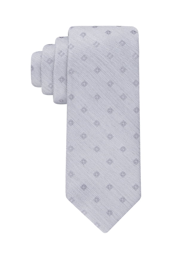 Mens Tie Necktie One Size Grey Argyle/Diamond Square