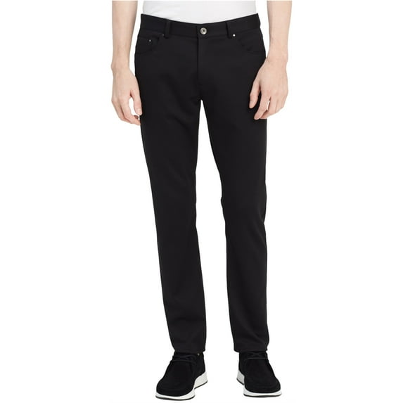 Calvin Klein Mens Ponte Casual Trouser Pants, Black, 38W x 30L