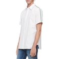 thumbnail image 1 of Calvin Klein Mens Racing Stripes Button Up Shirt, White, Large, 1 of 3