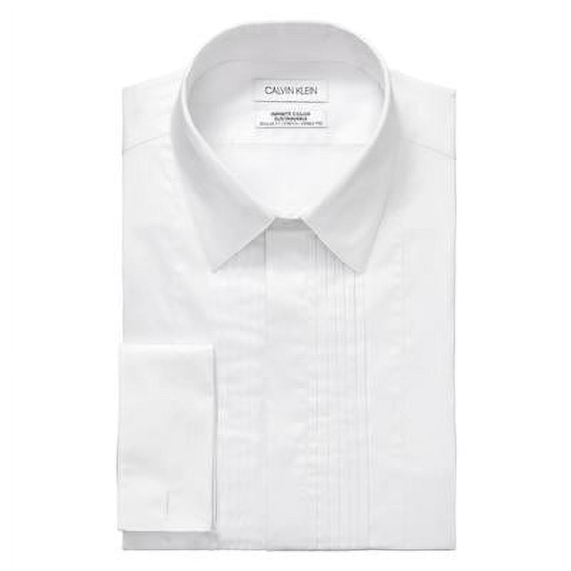 Calvin Klein Mens Regular fit Dress Shirt Large 16-16.5 32-33 White Solid