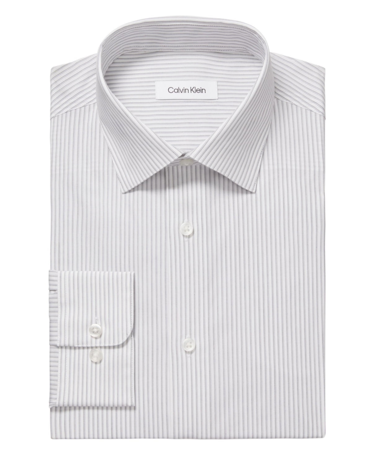 Calvin Klein Mens Regular fit Dress Shirt Large 16.5 in 32-33 Purple Multi Striped
