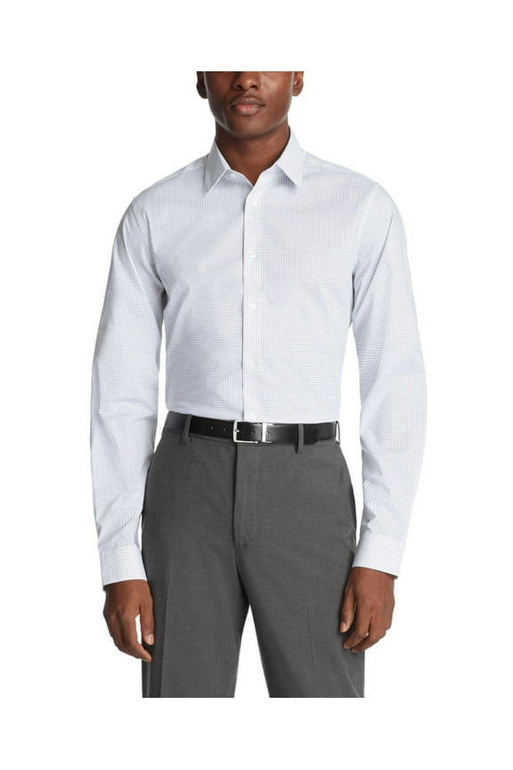 Steel, Men's Regular Fit Dress Shirt, Blue,L 16.5 / 32-33