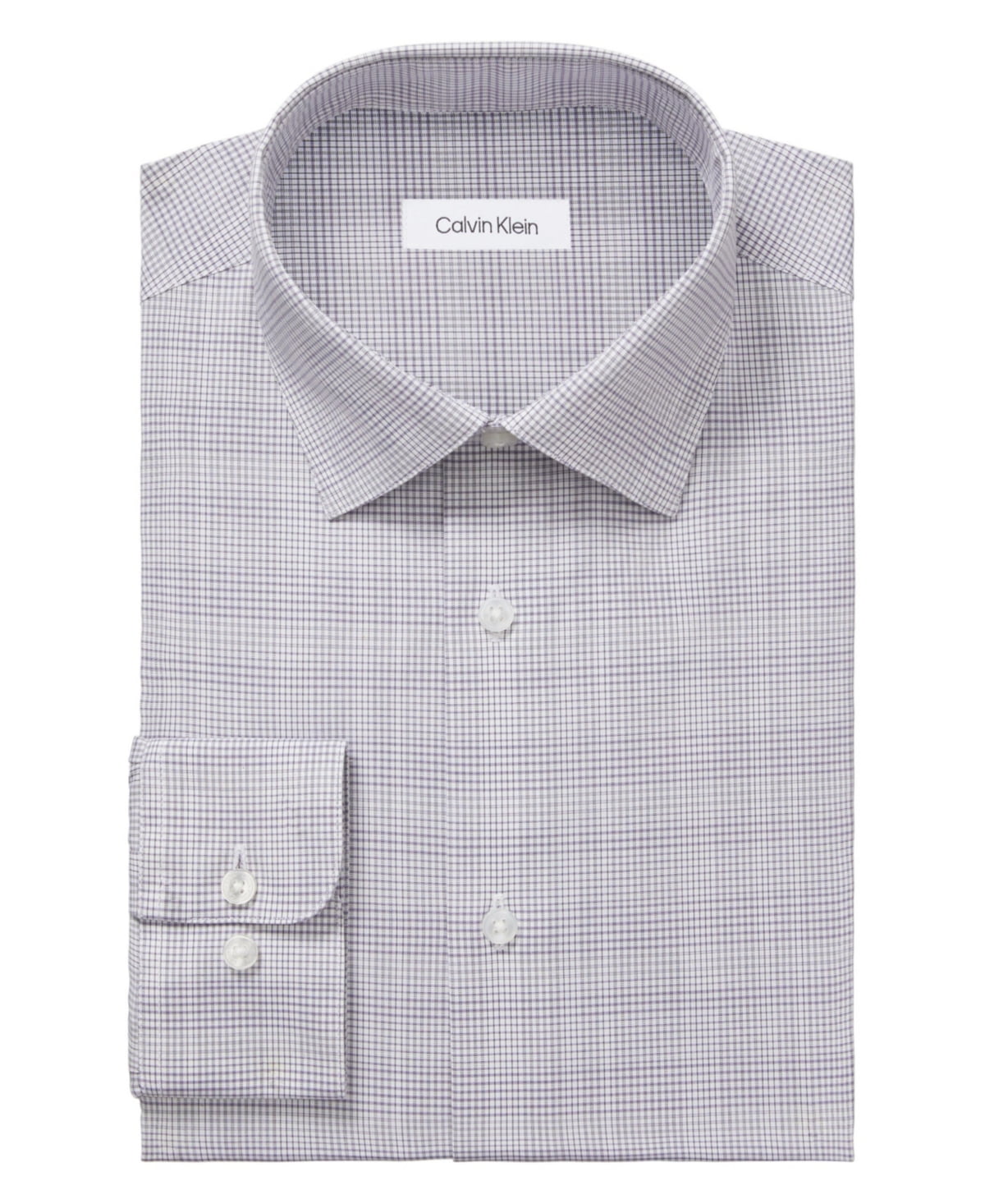Calvin Klein Mens Regular fit Dress Shirt Large 16 in 34-35 Purple Plaid